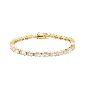 Pulseira Dourada Riviera em Zircônias